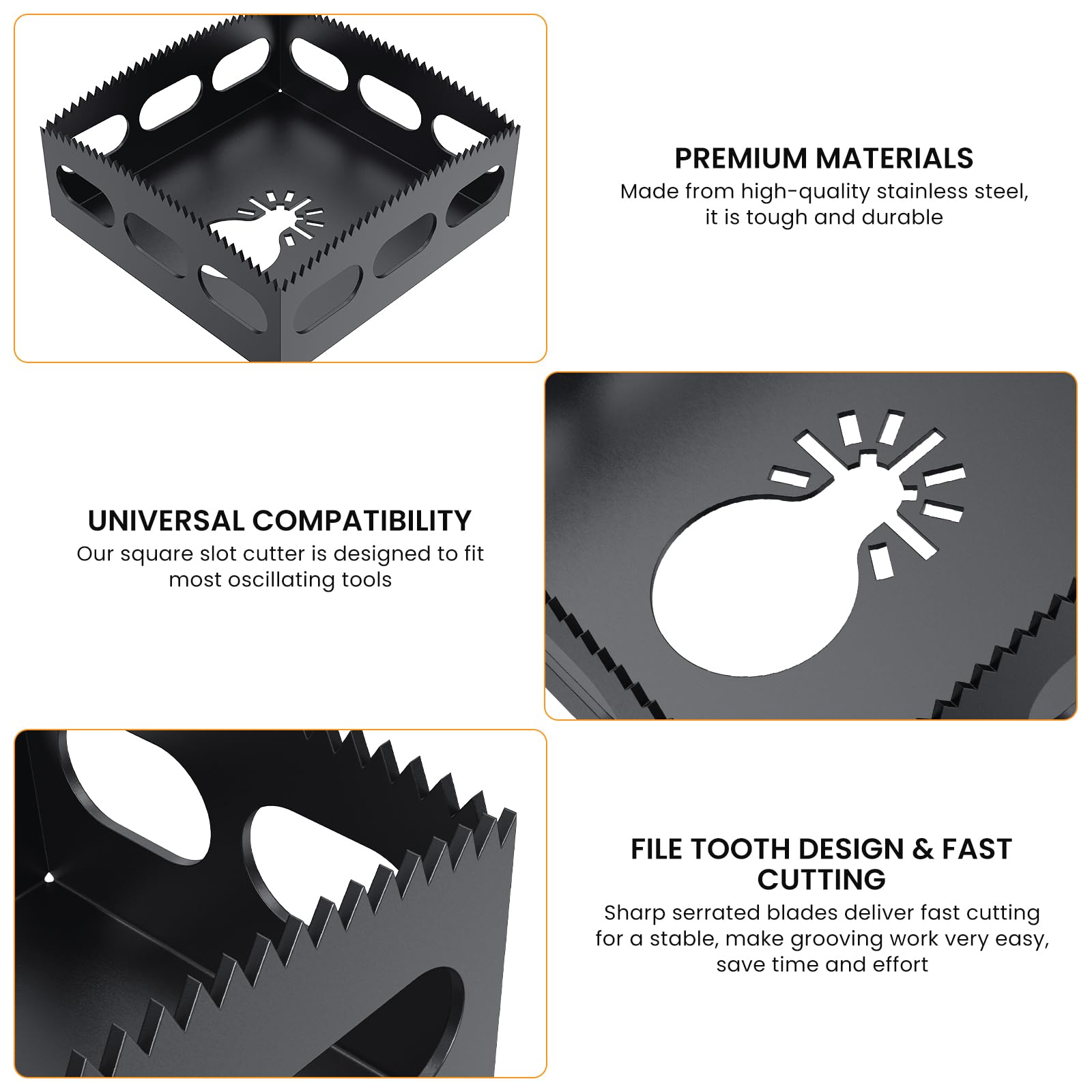 Large sawtooth edge design for fast, precise cuts