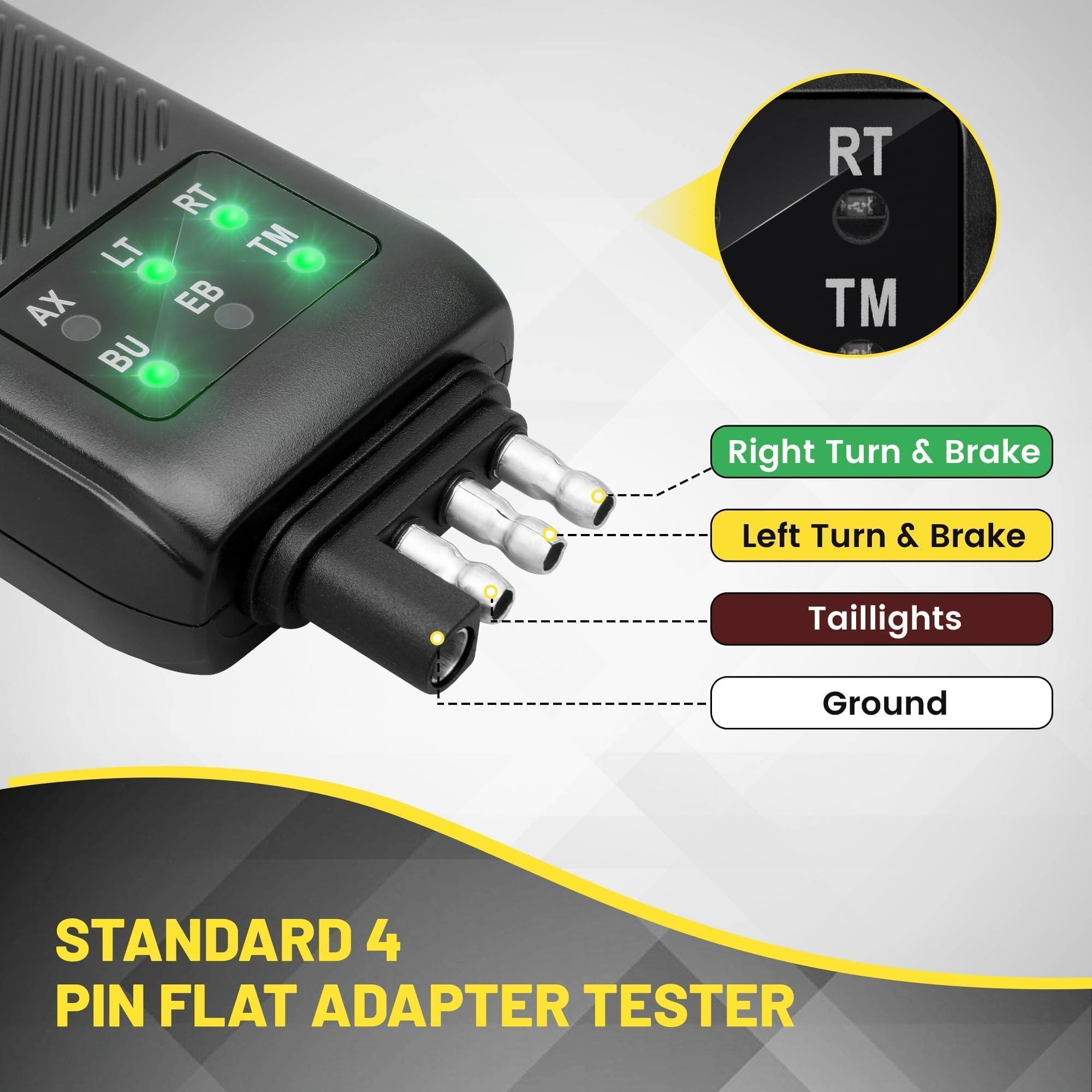Oyviny 7-blade RV trailer tester with tin-plated terminals for conductivity.