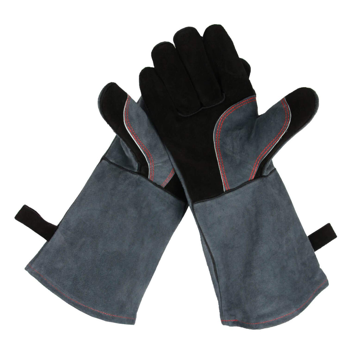 OZERO Grill Gloves front view with heat-resistant leather