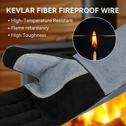 OZERO Grill Gloves in use during barbecue highlighting safe handling