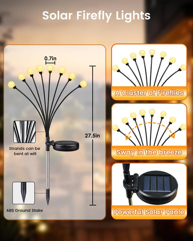 OZS night installation-ready lights create patio and path illumination without wires.