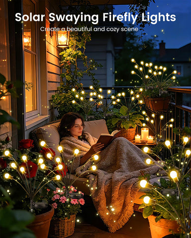 OZS solar panel and 800mAh battery deliver hours of glow through the night.