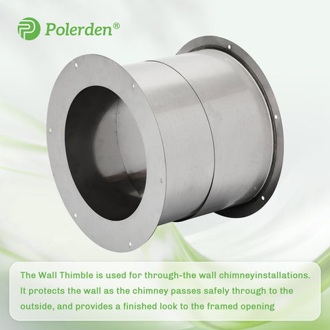 P Polerden wall thimble provides a finished frame around the pass-through.