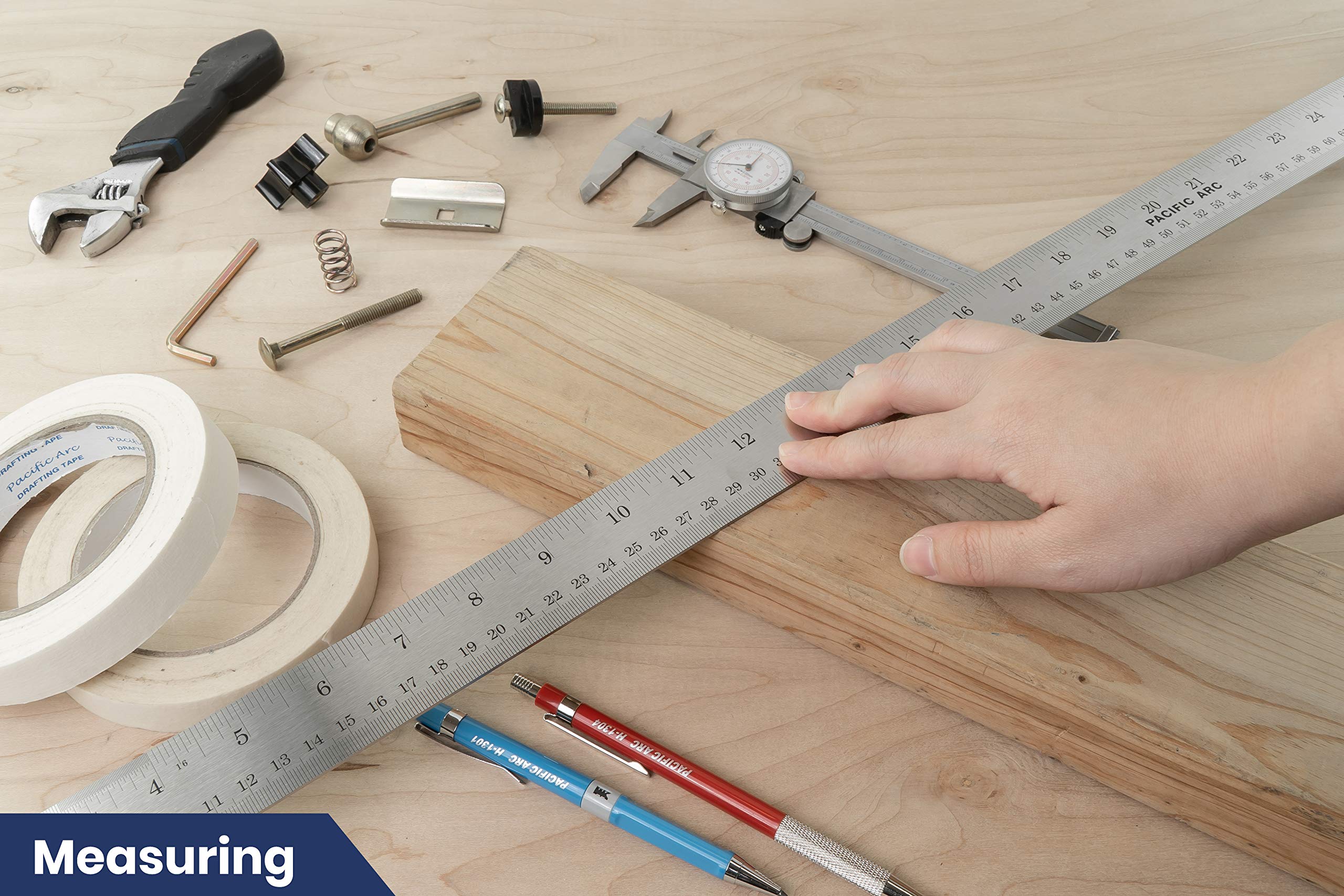 Gift-ready stainless steel ruler for engineers and designers.