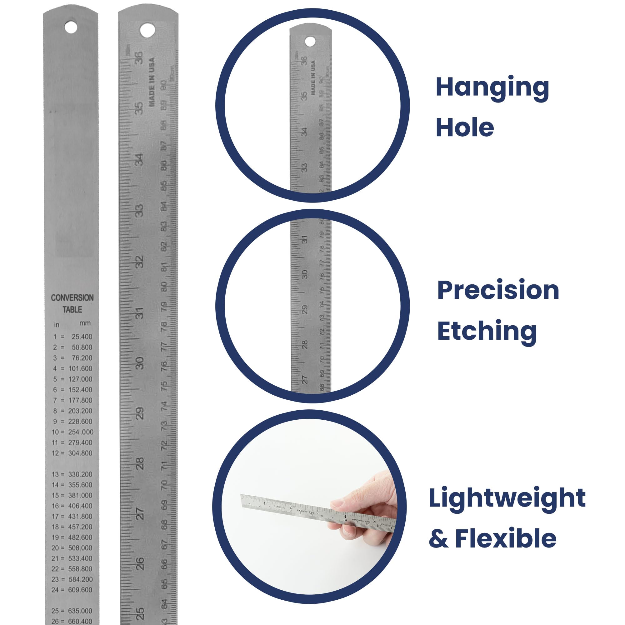 Pacific Arc ruler hanging hole for easy storage.