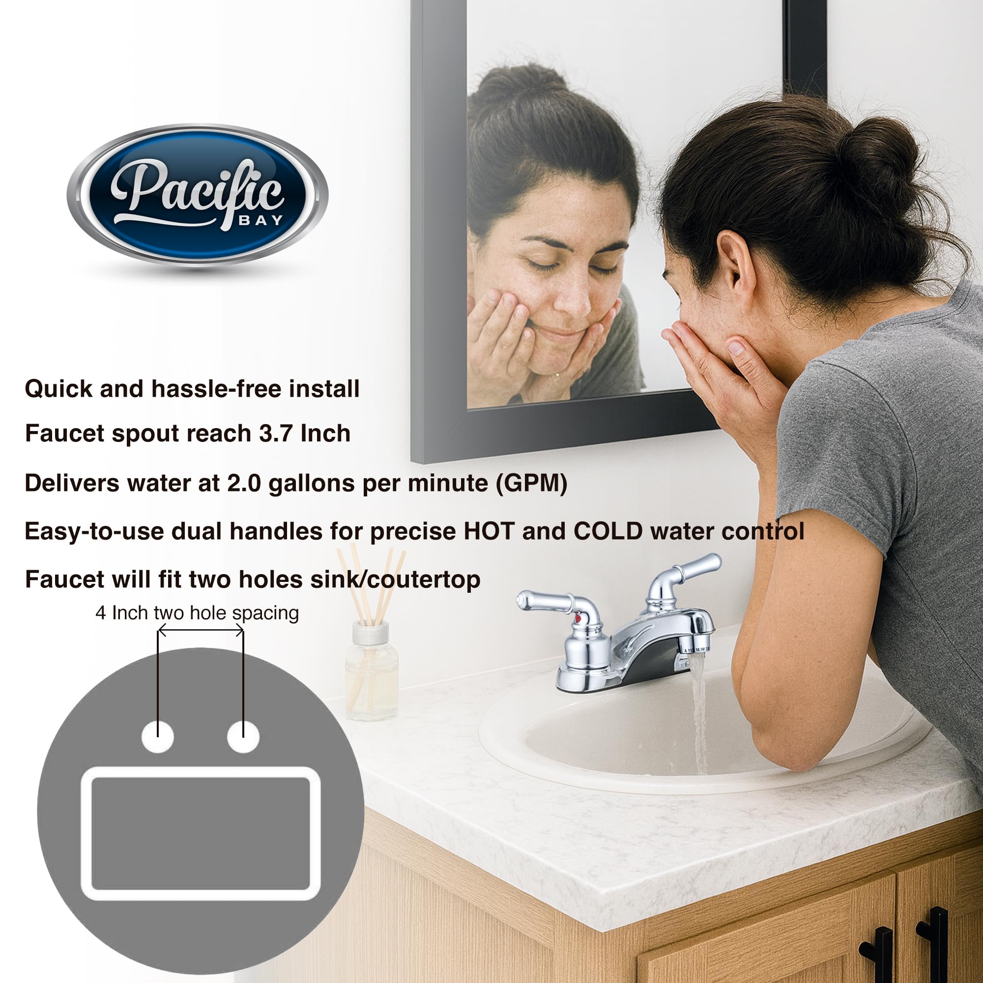Pacific Bay Lynden 2 GPM flow delivers steady water pressure.