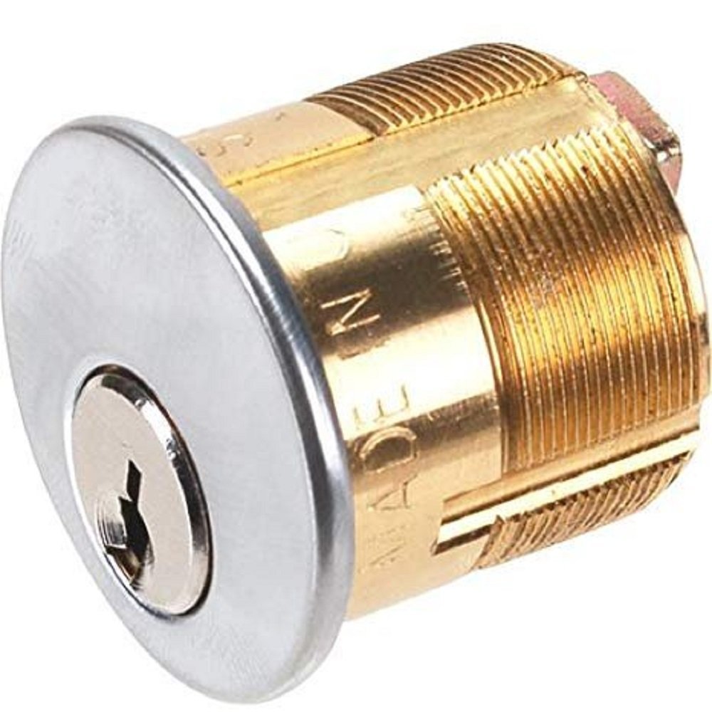 Pacific Doorware Detex Cylinder front view with solid brass lock for exit alarms