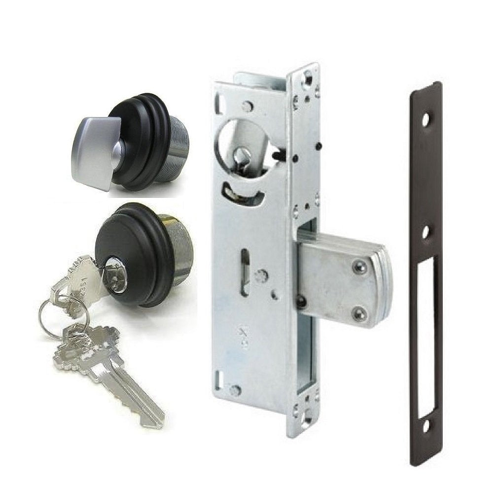 Pacific Doorware mortise lock swing deadbolt for secure storefront entry.