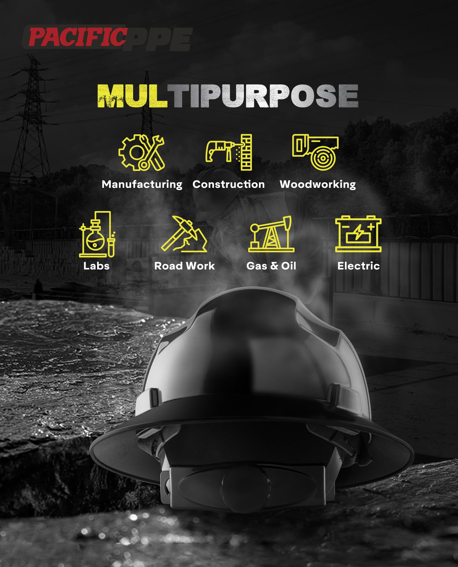 PACIFIC PPE 4-point suspension close-up shows balanced impact distribution.