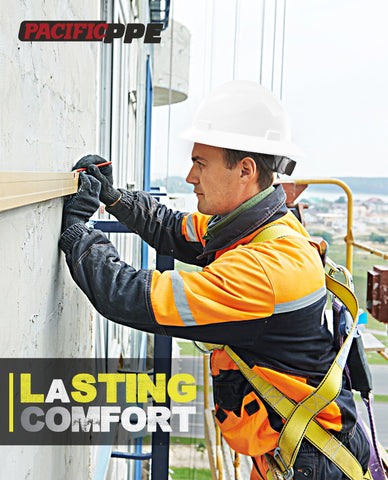 PACIFIC PPE full brim hard hat material closeup showing HDPE durability.