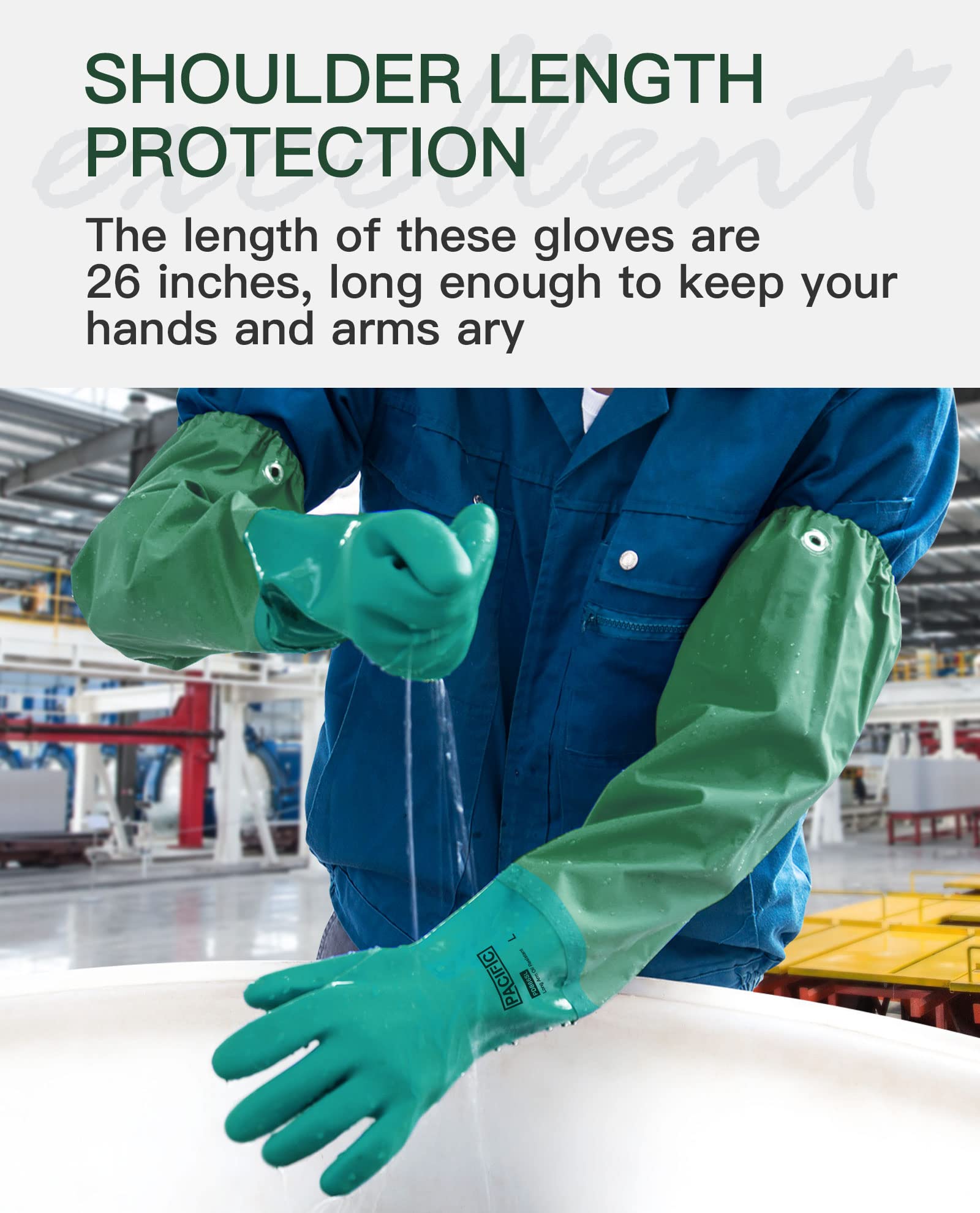 PACIFIC PPE long-sleeve gloves offering extended wrist protection