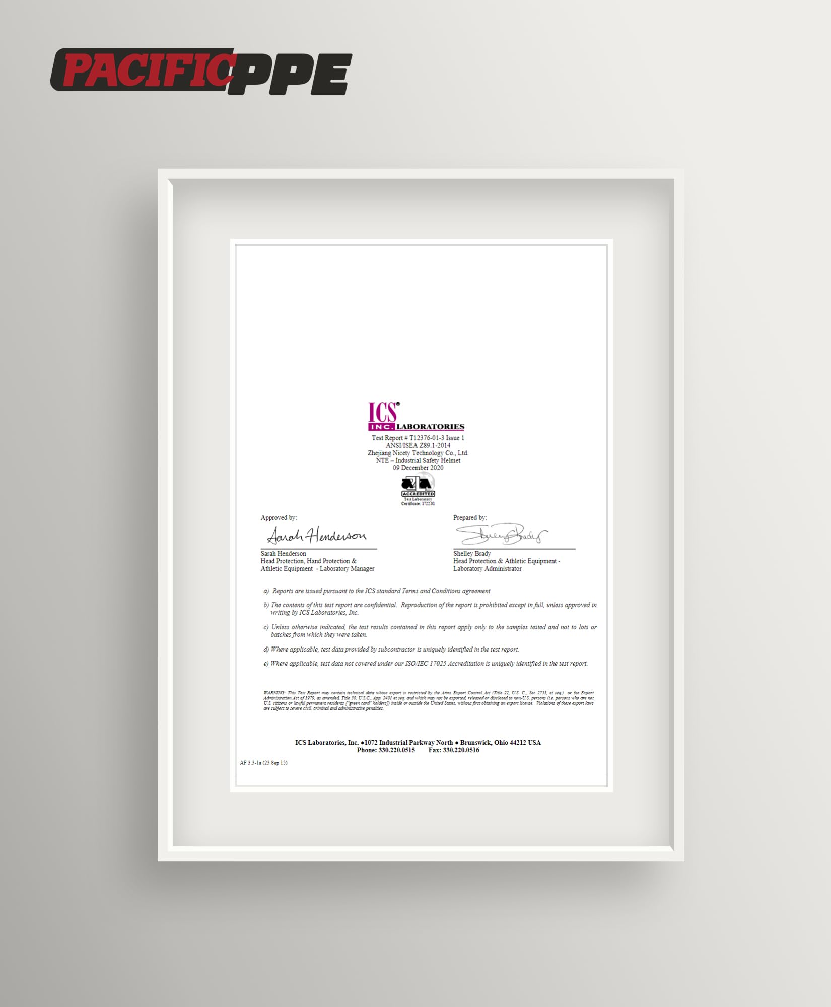PACIFIC PPE Packaging and instructions illustrating proper fit and care.