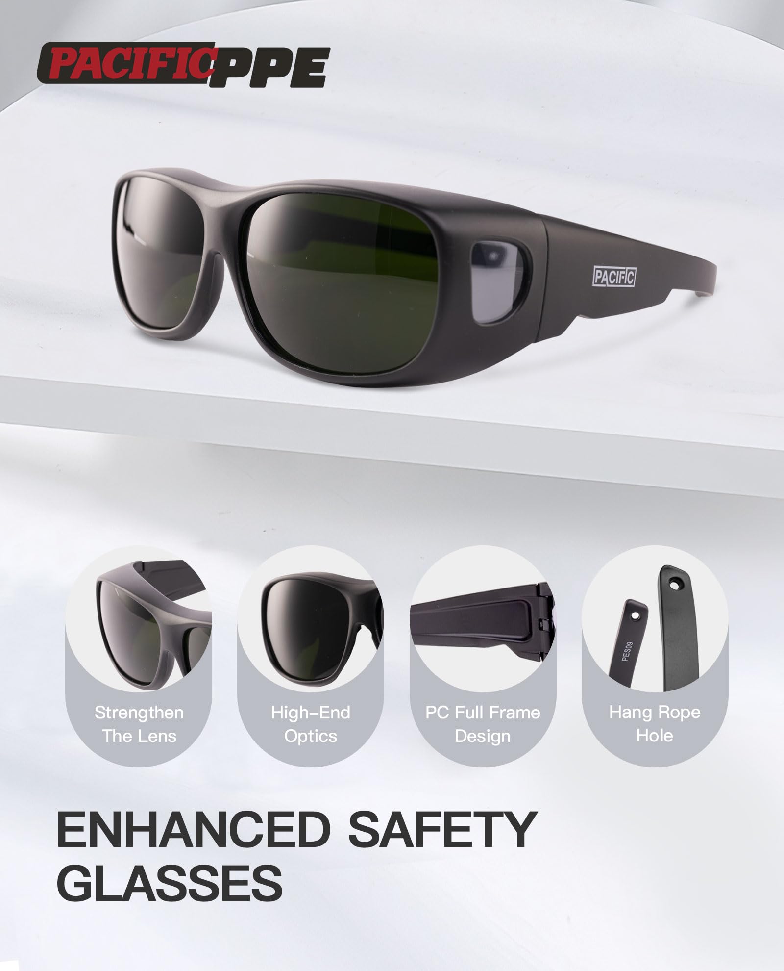 PACIFIC PPE wraparound protection minimizes glare while performing tasks.