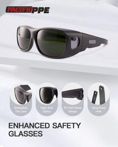 PACIFIC PPE wraparound protection minimizes glare while performing tasks.