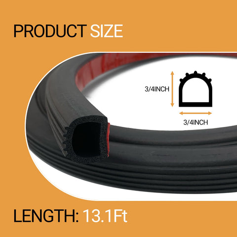 PACIXU EPDM rubber weather strip showing self-adhesive backing for quick installations.