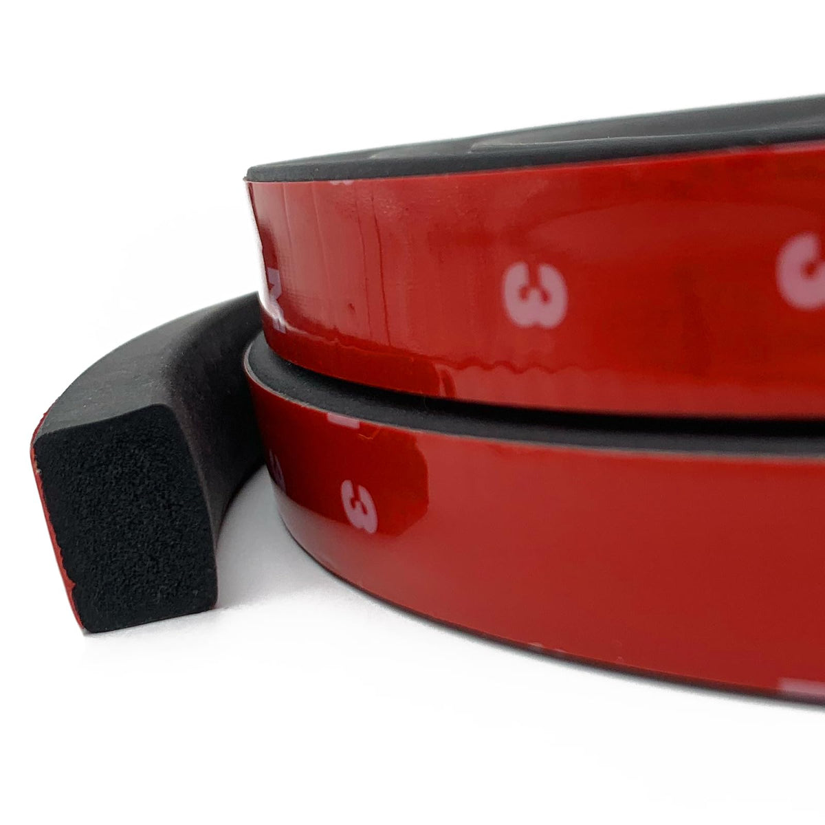 PACIXU rubber weather strip self-adhesive close-up showing strong adhesion for quick sealing.