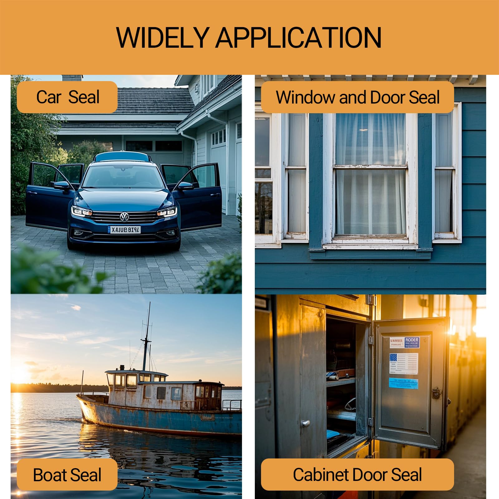 PACIXU versatile seal on auto and boat surfaces demonstrates multi-scene use.