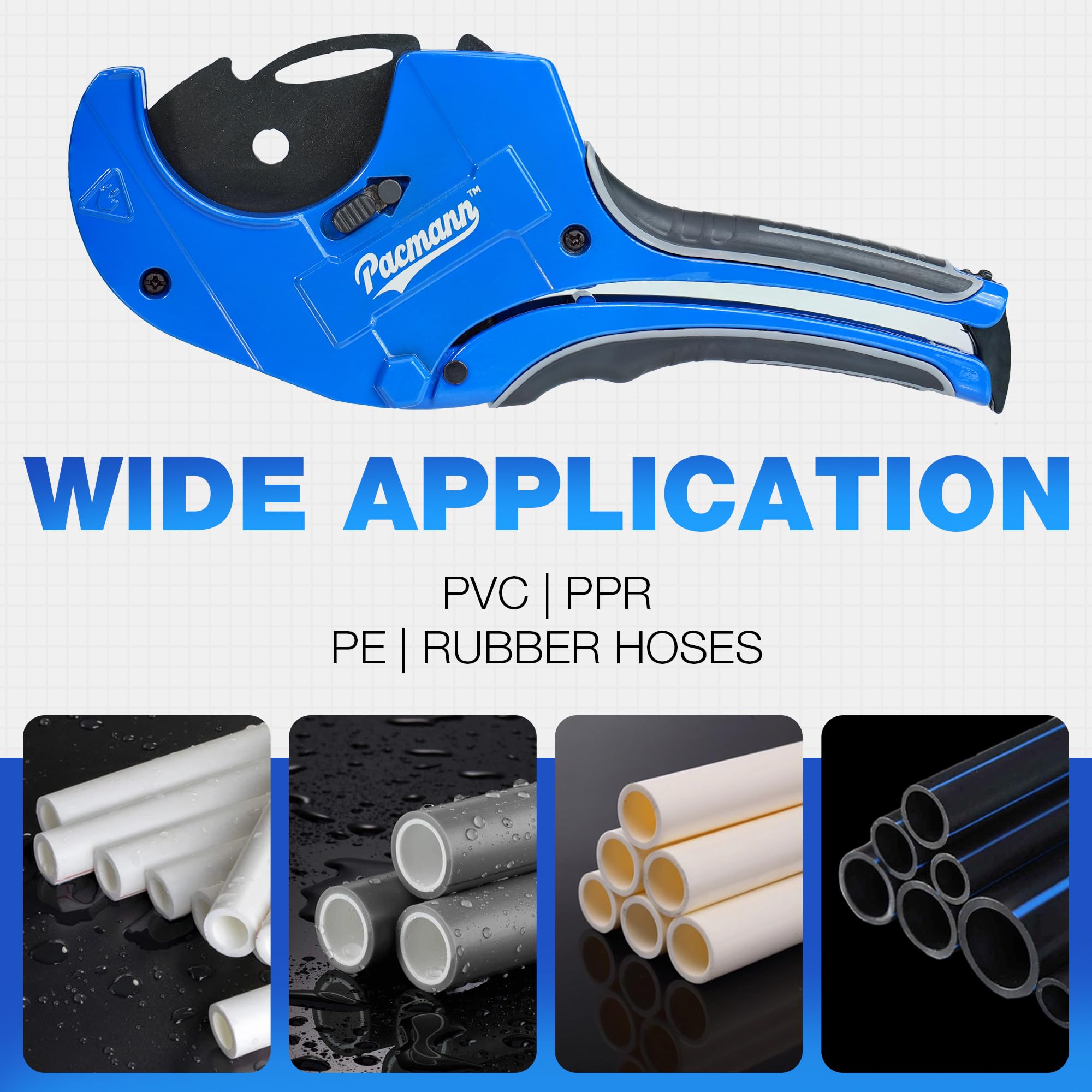 Ratcheting drive for precise control and faster cuts.