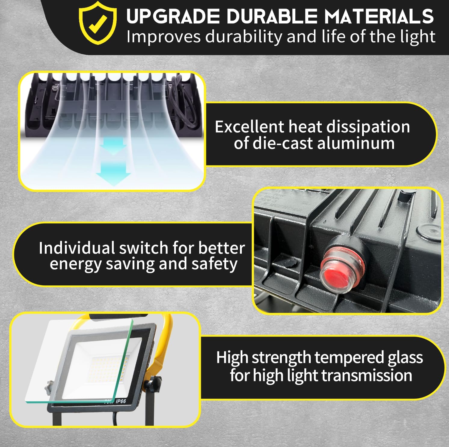 PACOLIT P individual switches per head for targeted lighting and efficiency