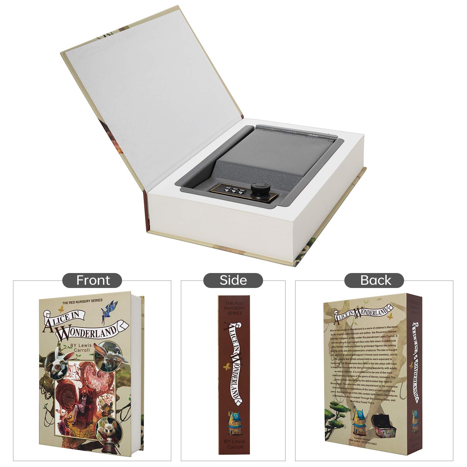 PACOLO hollow book design blending with shelf for discreet storage