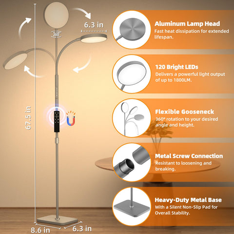 PACOVY dimmable lamp offers 2700K to 6500K color range for mood lighting.