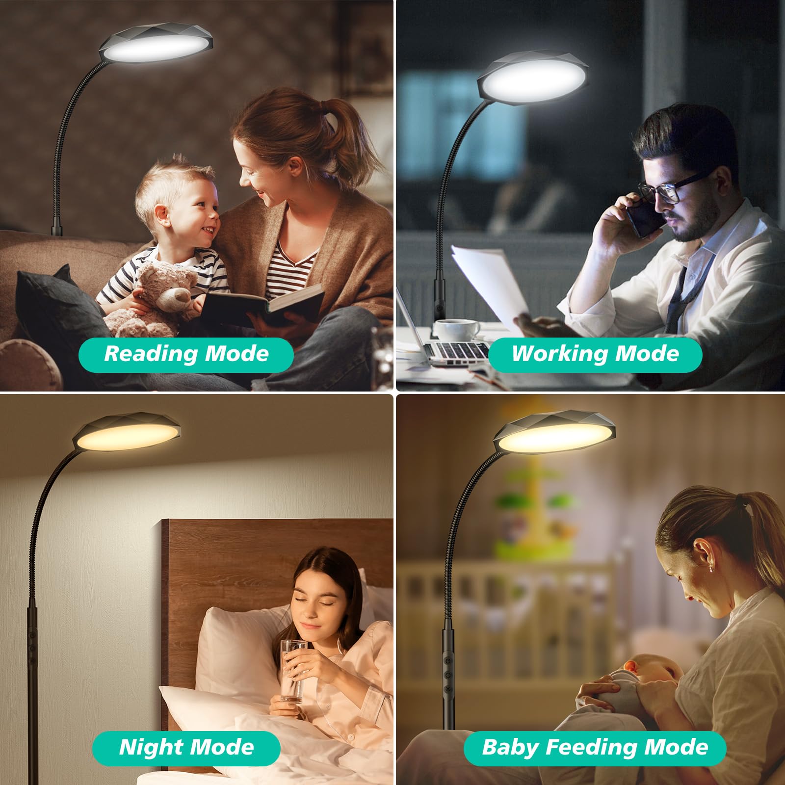 PACOVY floor lamp tool-free assembly for quick setup
