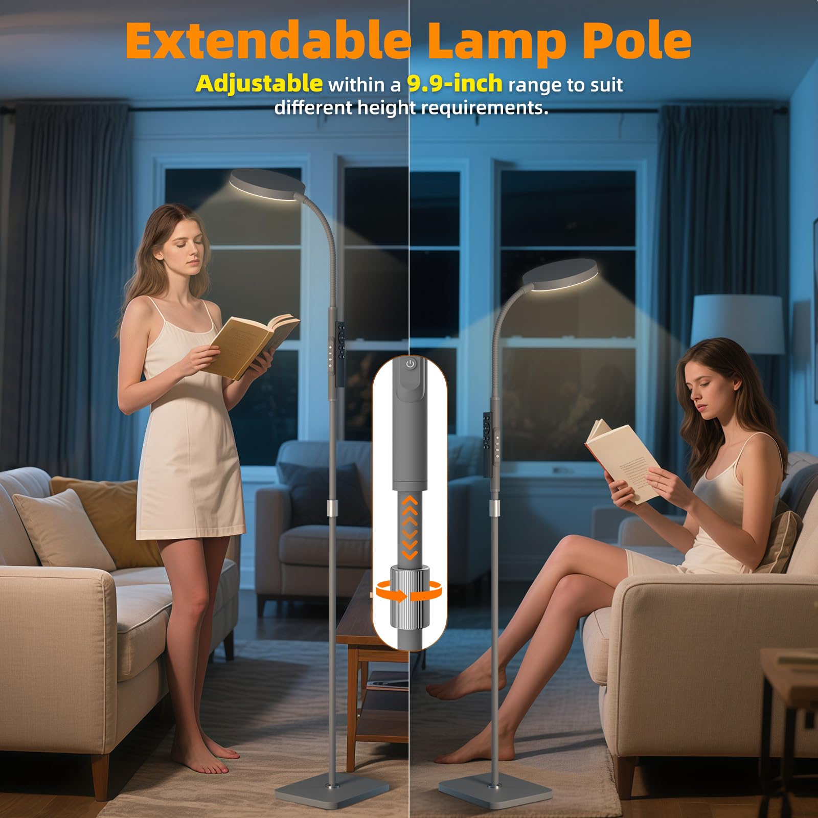 PACOVY gooseneck 360 rotation allows precise light placement on a desk.