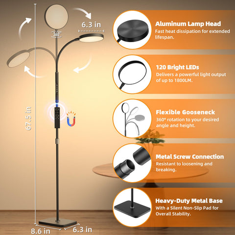 PACOVY lamp head angled to illuminate workspaces clearly
