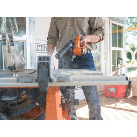 Pacroban 18V compact blower assisting workspace cleanup