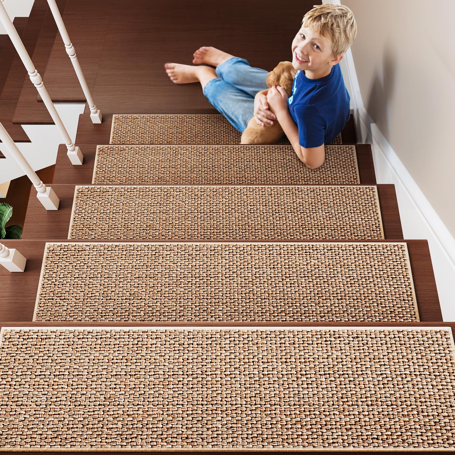 PADOOR beige 8x30 treads boost grip and longevity.