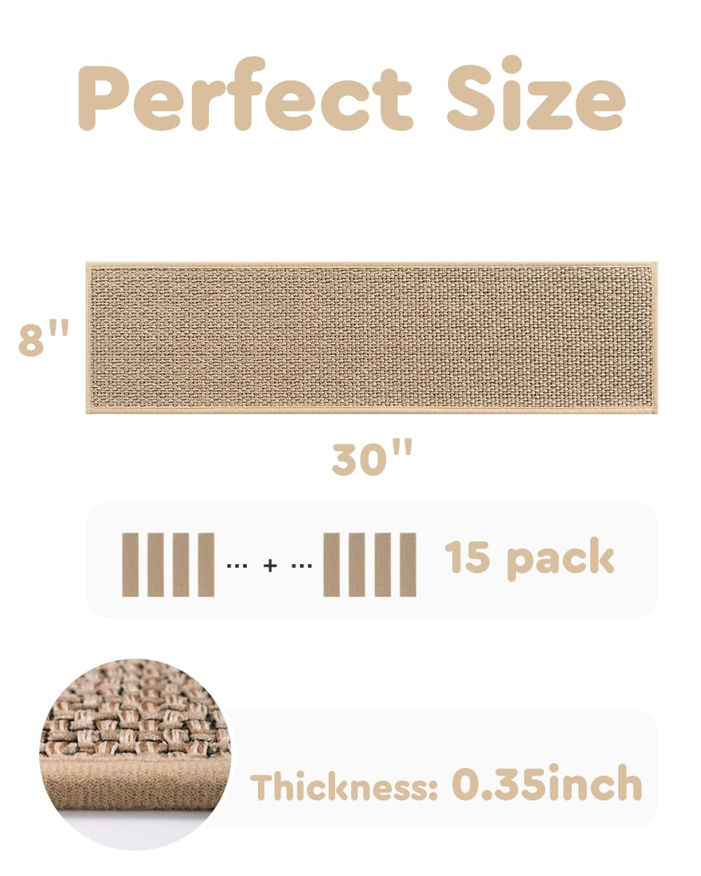 PADOOR stair runners on beige wooden steps improve daily safety.