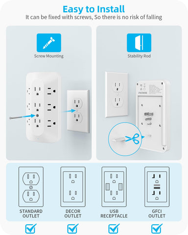 PAEWOK three-sided design allowing easier access to outlets