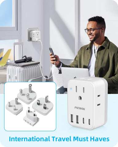 PAEWOK adapter on a cruise powering multiple devices