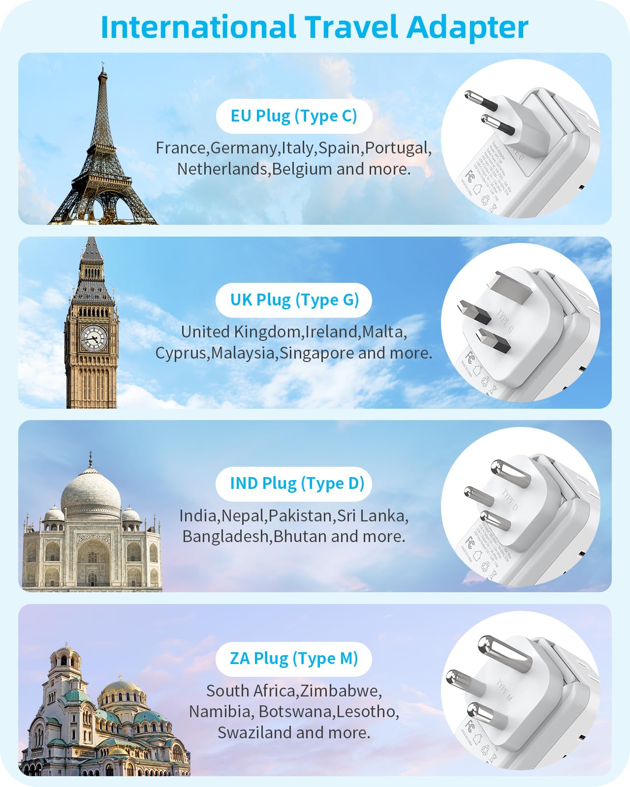 PAEWOK USB-C and USB-A ports enabling fast charging