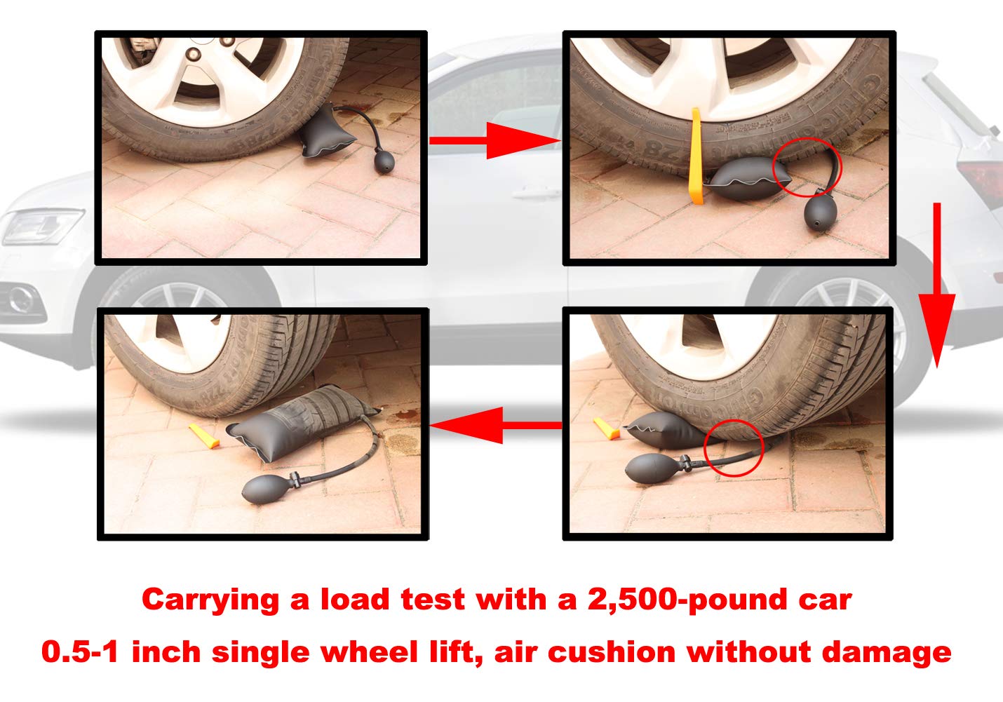 PAFOWO air wedge bag pump hose extended for long reach.