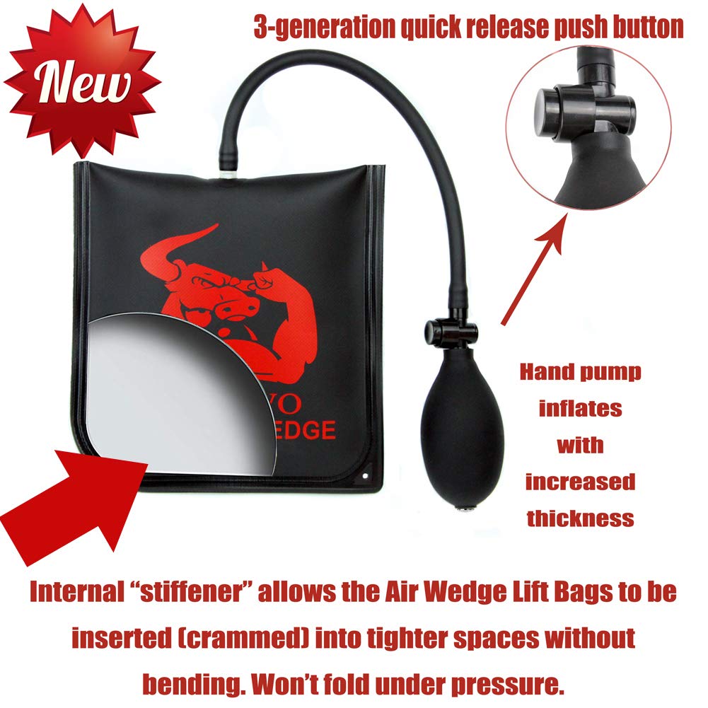 PAFOWO air wedge bag pump large side view handles bigger loads with stability.