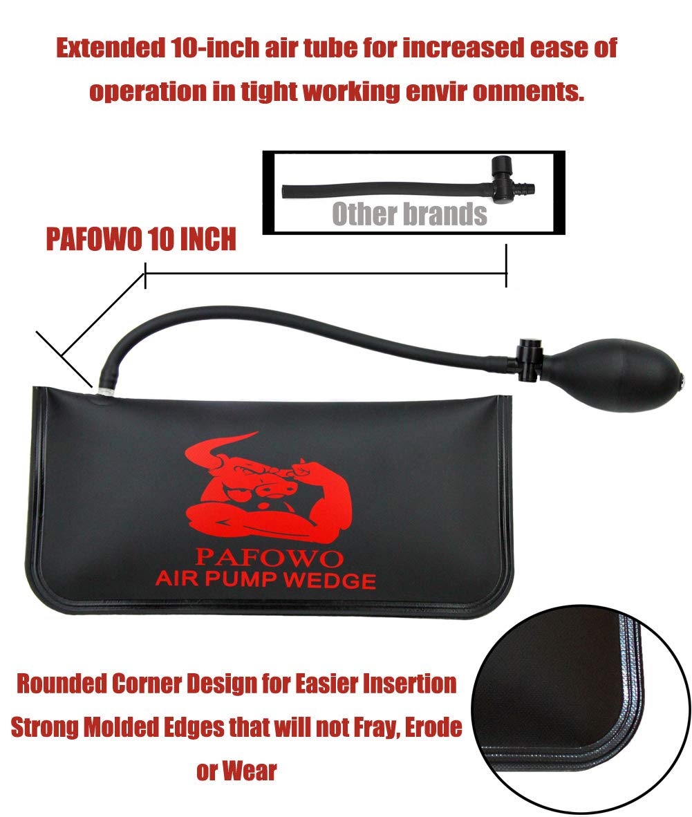 PAFOWO air wedge bag pump valve detail highlights durable push-button control.