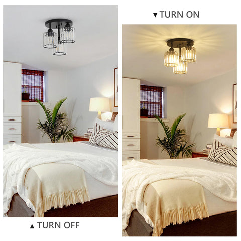 PAUFUL black-metal-frame close-to-ceiling design saves space.