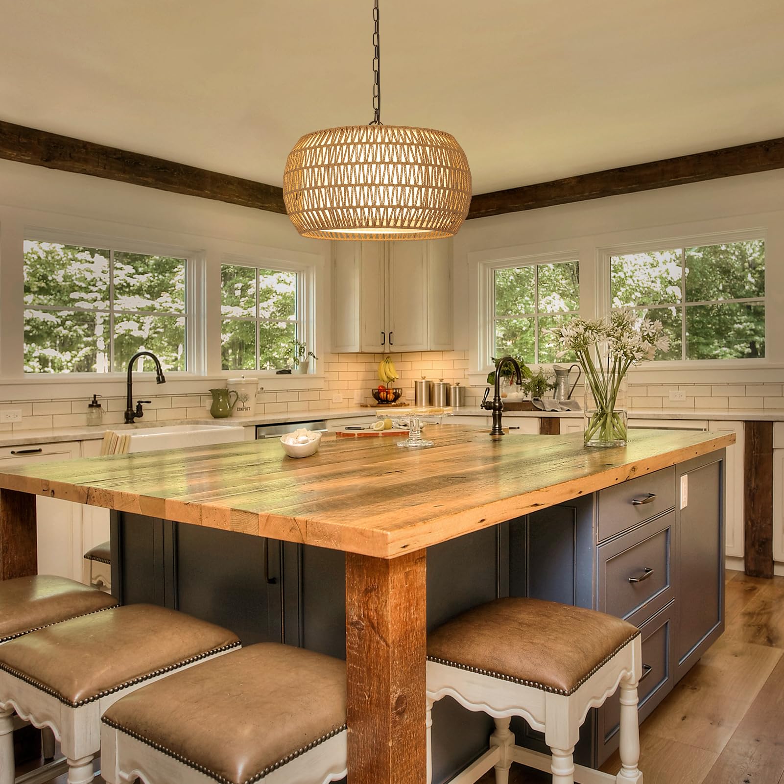PAUFUL boho pendant light for dining rooms enhances cozy gatherings