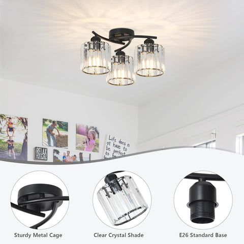 PAUFUL three E26 sockets support compatible bulbs