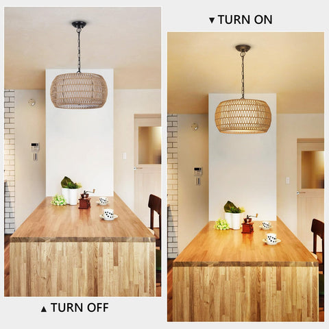 PAUFUL easy-installation drum chandelier shown with all mounting parts