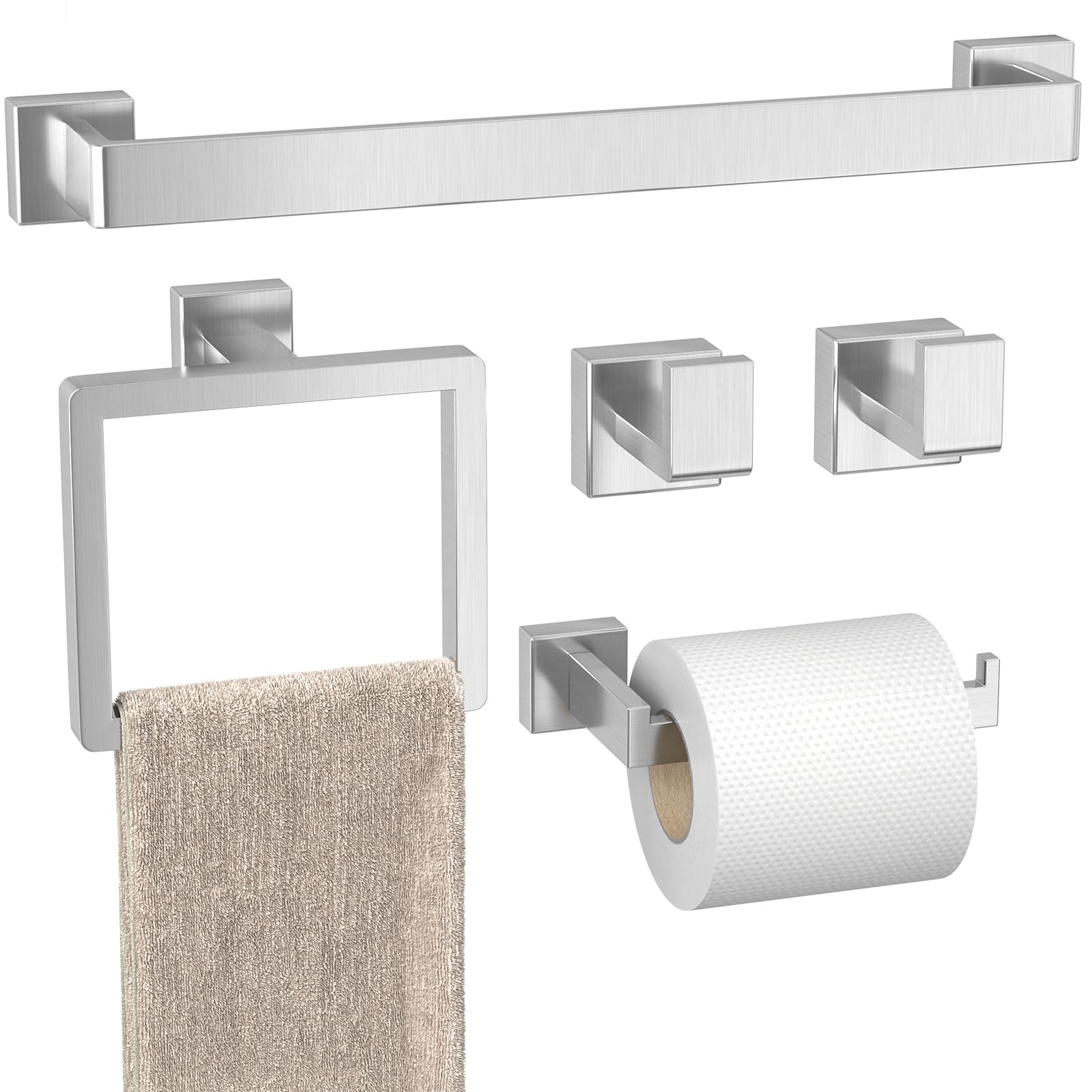 PAHSFS brushed nickel 16 inch towel bar for a tidy bathroom