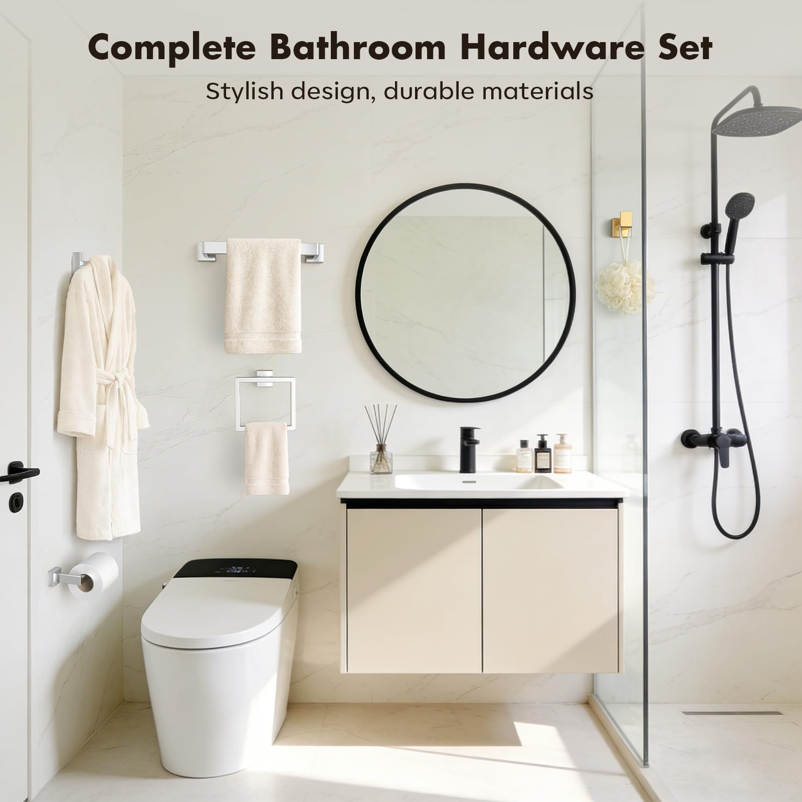 PAHSFS brushed nickel concealed mount maintains a sleek, clean look