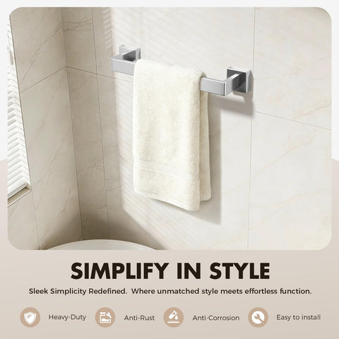 PAHSFS brushed nickel towel ring keeps hand towels neatly within reach