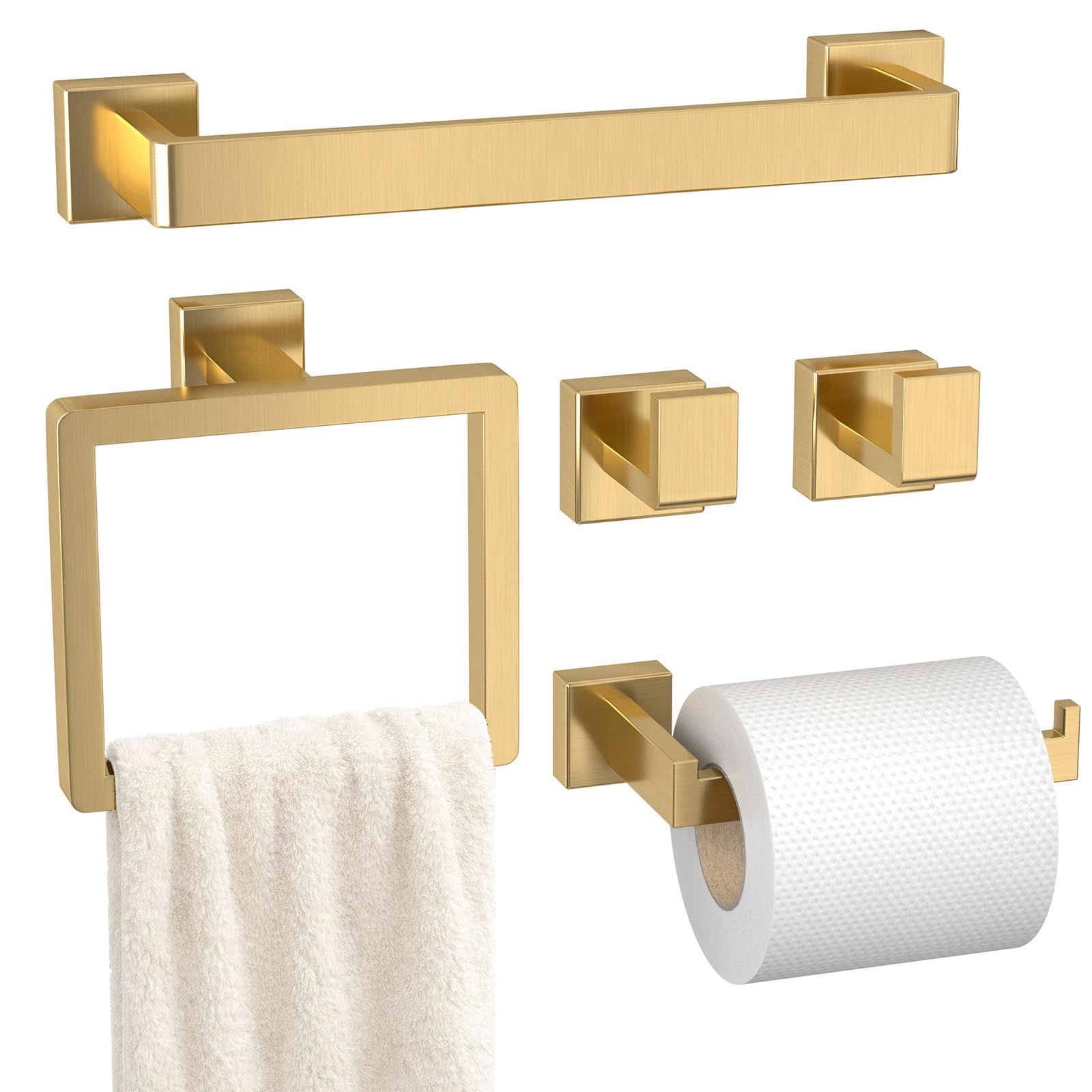 PAHSFS gold 16-inch towel bar for durable bathroom organization