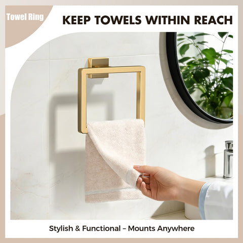 PAHSFS gold toilet paper holder adds steady support and clean look