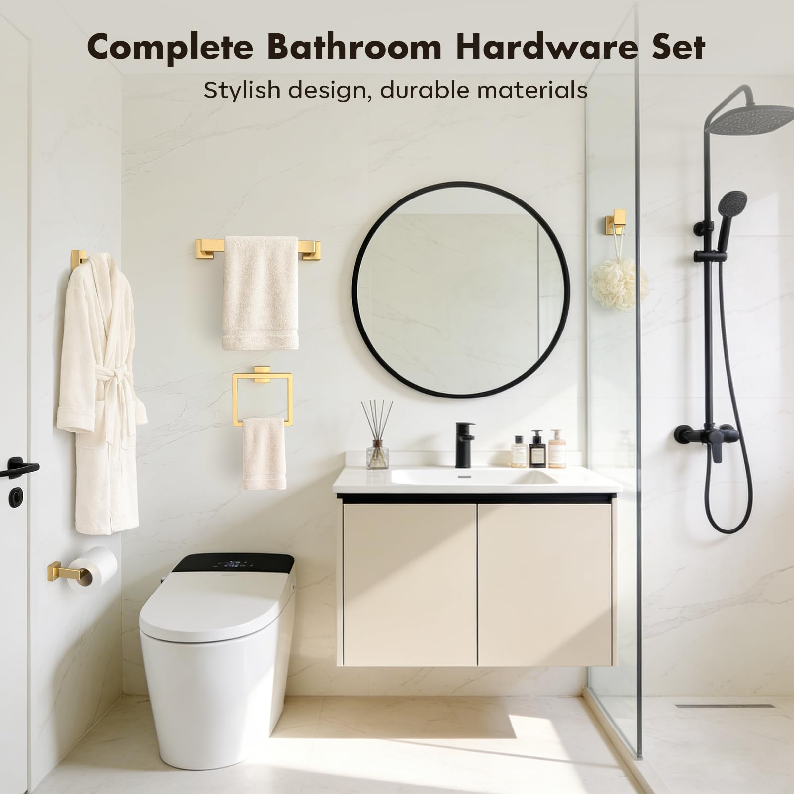 PAHSFS gold wall mount brackets highlight sleek square design