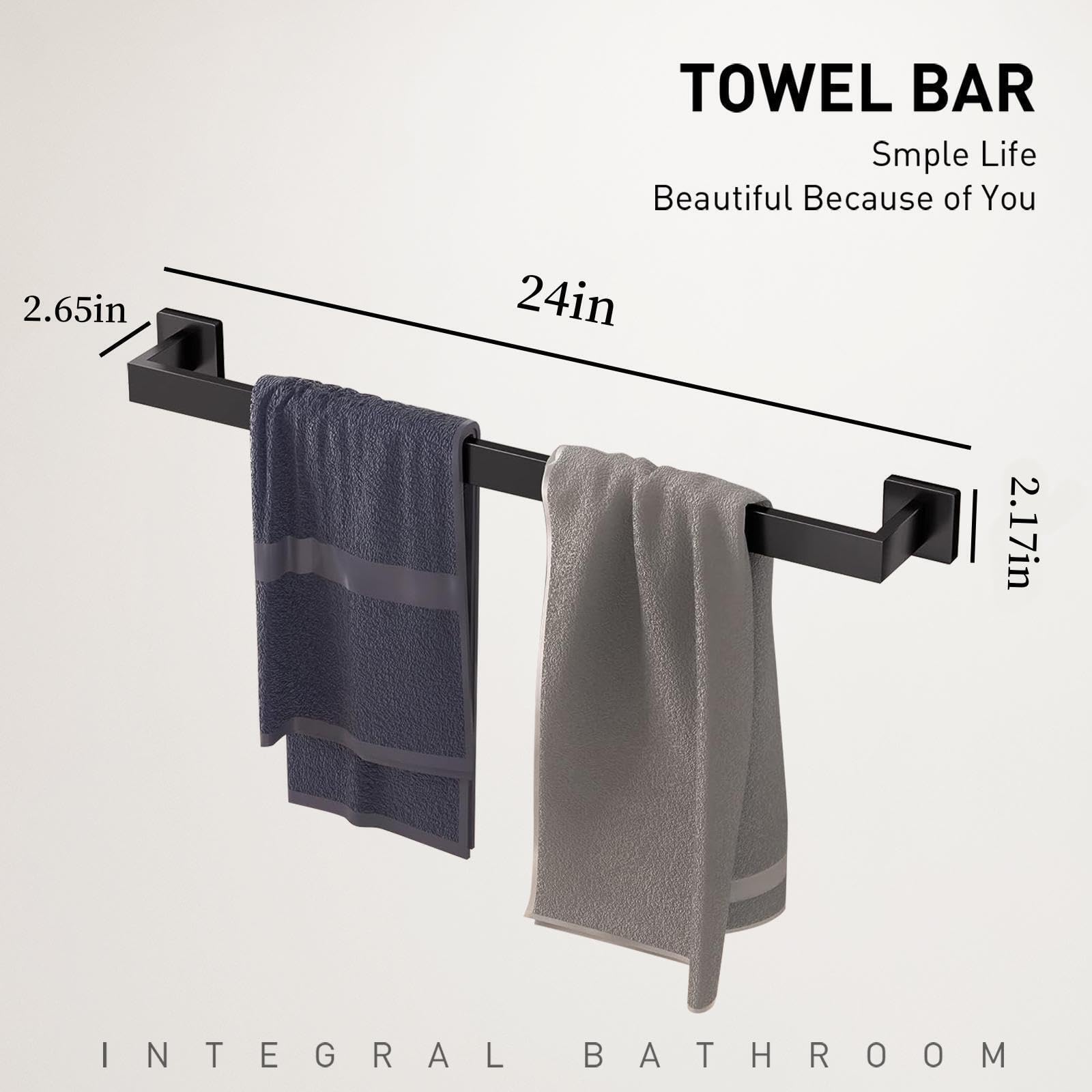 PAHSFS matte black towel rings provide sleek storage and quick access.