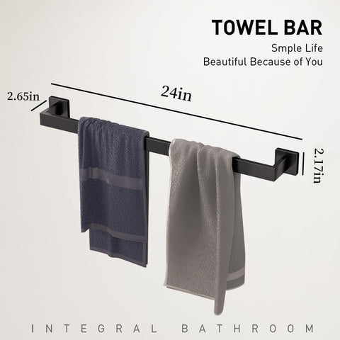PAHSFS matte black towel rings provide sleek storage and quick access.
