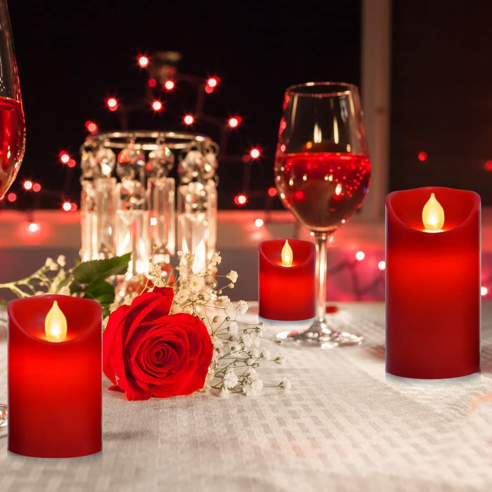Paichi red candle wick flicker showcasing safe, smoke-free ambience option.
